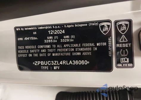 2024 Lamborghini Urus Performante z USA, uszkodzony, nr VIN ZPBUC3ZL4RLA36060